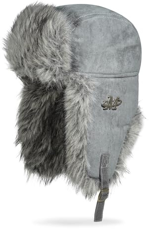 Clakllie Warme Herren-Fliegermütze aus Kunstwildleder Wintermütze mit Ohrenklappen Winddichte Kunstfellmütze Ushanka Russenmütze Eskimo Mütze für Skifahren Outdoor Aktivitäten