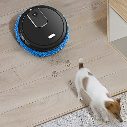 Dioche Lavapavimenti, Spazzatrice, Lavapavimenti Spray Umido e Secco Smart Sweeper USB Robot di Pulizia Completamente Automatico con Funzione di Umidificazione per la Rimozione di Polvere e (BLACK)