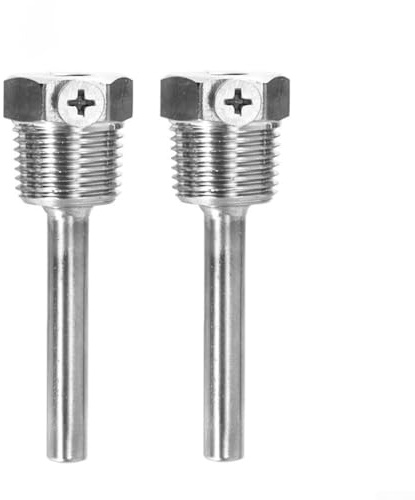 Shophubio Manicotto a immersione in acciaio inossidabile 304 per sensore con filettatura G1/2, tubo protettivo per applicazioni di serbatoi d'acqua e pannelli solari, confezione da 2 (8 x 50)