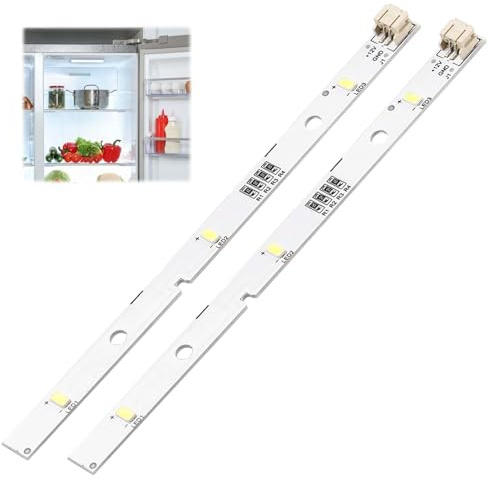 2Pcs LED Fridge Light Strip for RONGSHENG/HISENSE (E349766 MDDZ-162A 1629348 1529227), DC 12V 2W Refrigerator Interior Lamp Bar Repair Part for Kenwood KIFF5017 KIFF5020 KIFF7017 KIFF7020 KSBNDIX18