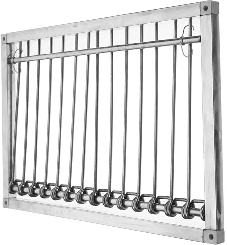OATIPHO Puerta para Jaula de Palomas 39 Cm Acero Inoxidable, Puerta de Entrada Metálica Anticolisión para Palomar, Suministro para Jaulas de Pájaros, Uso en Pajareras y Control de Aves