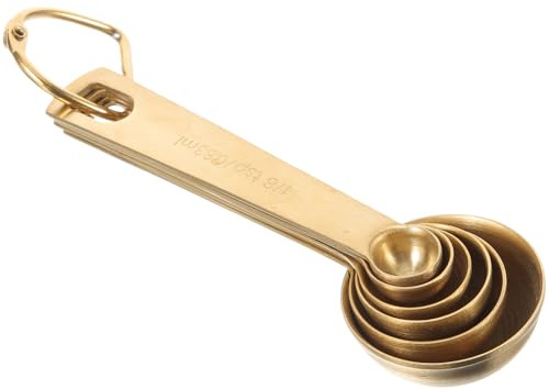 Healvian 6piezas Cucharas Medidoras de Acero Inoxidable Cucharillas para Sal Azúcar y Especias con Gancho para Cocina Medición Precisa de Ingredientes Secos y Líquidos