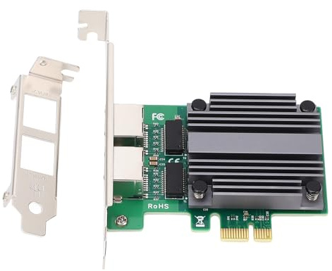 Omquot Tarjeta de Red PCIe de 2,5 GB, Adaptador Ethernet de Alta Velocidad de Doble Puerto para Estaciones de Trabajo y Servidores de Computadoras de Escritorio