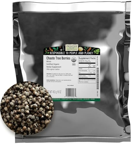 Frontier Bulk Chaste Tree Berries Whole, Organic, 16 Ounce