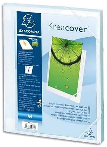 Exacompta 59589E Kreacover Archivbox (av PP 700µ, baksida 25 mm, DIN A4, 21 x 29,7 cm) 1 st. vit