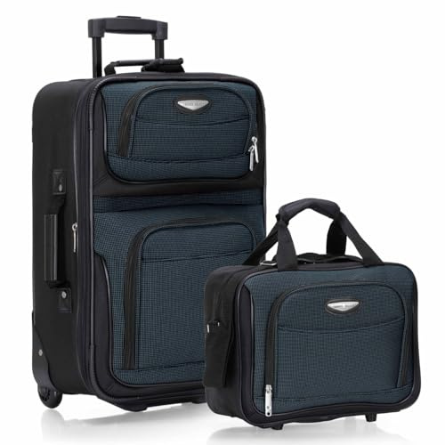 Travel Select Amsterdam Lot de 2 Bagages, Rangement Vertical, Extensible, Bleu Marine, Bleu Marine, 2-Piece Set