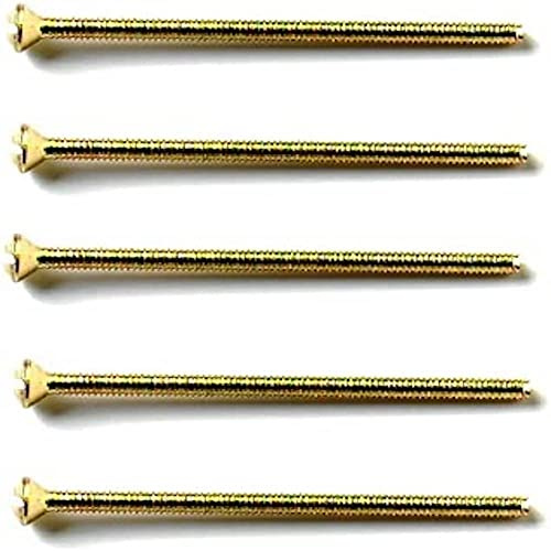 Merriway BH03953 (20 Pcs) M3.5 x 75mm 3 inch EB Raised CSK Electrical Plug Socket Switch Machine Screw - Pack of 20 Pieces, Brass