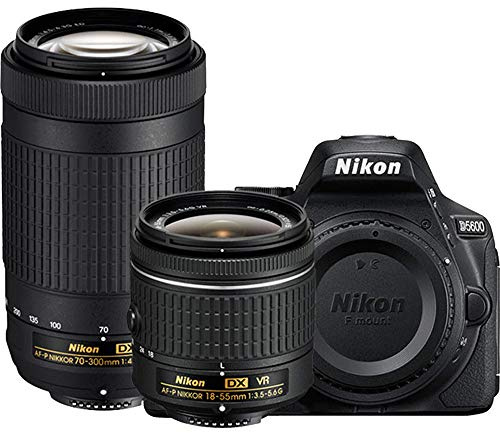 Nikon D5600 24.2MP DSLR Camera with 18-55mm VR and 70-300mm Dual Lens (Black) – (Renewed) (18-55mm VR & 70-300mm 2 Lens Kit)