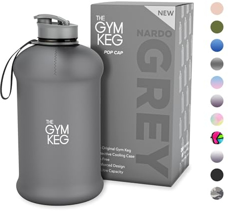The Gym Keg Borraccia Palestra 2.2L con Custodia e Manico Bottiglia Acqua Borraccia Sportiva Riutilizzabile Fitness Workout Yoga Ecologica Senza BPA
