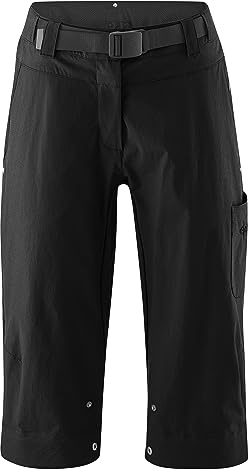 Gonso Ruth 3/4, Damen Fahrradhose 3/4, 2in1 Bikeshorts, Einknöpfbare Radunterhose mit Relax Gel Comfort Sitzpolster, Wasser- und fleckabweisend, Weite Passform, PFC-Frei