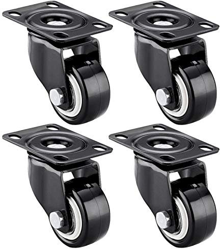 Jolan Möbelrollen,Gummirollen Mit Bremsen,Lenkrollen,Kinderbetten,Geräuscharme Rollen,50Mm/75Mm,Tragfähigkeit 400Kg.,4 no Brakes,40mm