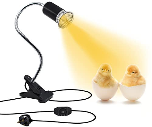 Tortoise Heat Lamp Tortoise Accessories , Reptile Light for Flora and Fauna, 360°Flexible Rotating Heating Light with UK Plug, E27 Reptile Aquarium Heat Lamp with Adjustable Brightness(Without Bulb)