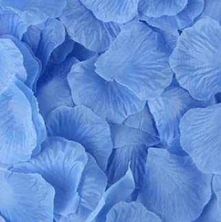 Anaoo 3000pcs Pétales de Rose Blanche Artificielle Décoration Romantique pour Mariage, Saint Valentin, Fête, Anniversaire Pétales de Fleur Cadeau pour Amie/Copine/Financée/Femme, Ciel Bleu