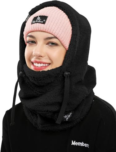 Shy Velvet Passamontagna in Pile Termico Invernale per Uomo Donna Multifunzionale Antivento Caldo Maschera da Sci Copriviso con Scaldacollo per Sport all'Aria Aperta Cappello Ciclismo Escursionismo