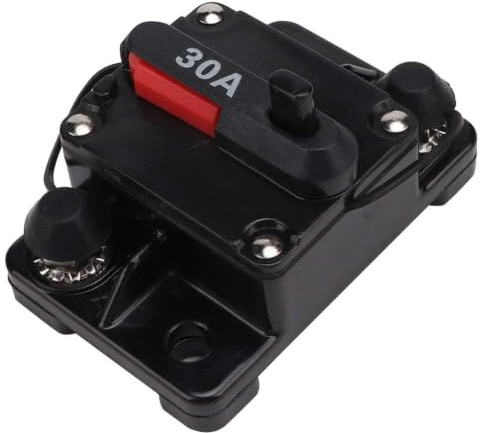 Yosoo Leistungsschalter 30A, 12V Selbstwiederherstellend | Inline Sicherung Auto Audio, Wasserdicht, Reset