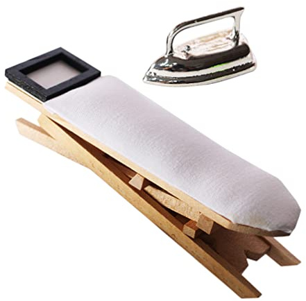 Toddmomy 1ensemble Table à Repasser Miniature Avec à Repasser Décoration Pour Maison De Poupée De Accessoire De