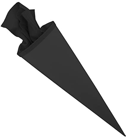 itenga Bastelschultüte Schultütenrohling Zuckertüte Schultüte 70cm rund mit und ohne Filzverschluss (Schwarz mit Filzverschluss)