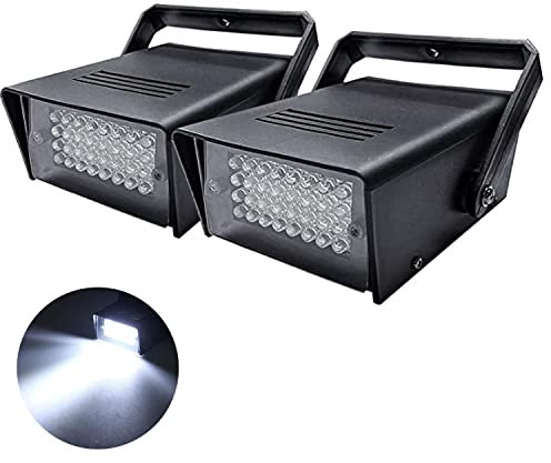 Strobe Lights for Parties, 32 Stage White Strobe Light Party Super Bright Speed Control Flashing, Battery Strobe Light for Disco, Wedding, Christmas.(2pcs)