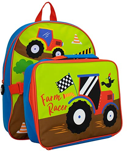 Harry Bear Enfants Ensemble Sac à Dos et Sac à Lunch Multicolore Tracteur