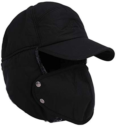 Faxianther Herren Wintermütze Unisex Winter Dicker Warme Winddicht Fliegermütze Fellmütze mit Ohrenklappen Skimütze Trappermütze Kunstfellmütze Trapper Cap Hut Russen Mütze