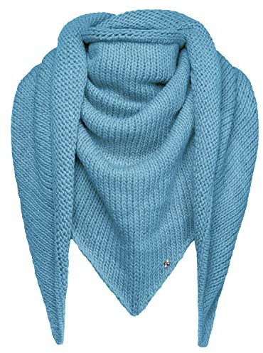 NYTTED® Dreiecksschal Mit Feinster Alpaka Wolle für Damen & Herren in Wellengrün - Kuschelig Weich & Sehr Warm - Dreieckstuch Halstuch Schal Winter