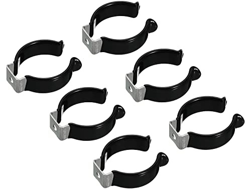sourcing map 6Stk. U Clips Halter Halterung LED-Lichtstreifenclips schwarz | Rohrschellen, Led Streifen Clips Rohrschellen, Edelstahl, Für Leuchtstoffröhrenhalter
