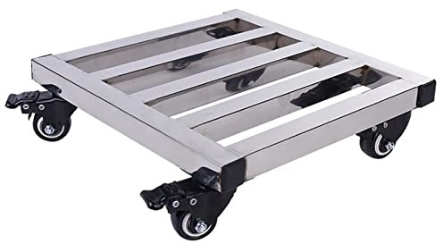 Pflanzenroller Outdoor mit Bremse,Blumenroller Eckig Außenbereich und Innenbereich,Kübelroller aus Metall Untersetzer Blumentopf für den Innen,Pflanzenroller Blumenroller für Außenbereich ( Color : Si