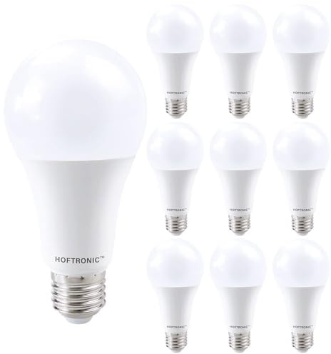 HOFTRONIC - 10x LED E27 Glühbirne - 15 Watt 1521 Lumen - 2700K Warmweiß - Lampen Große Fassung - Ersetzt 60 Watt - Leuchtmittel - A60 Birnen