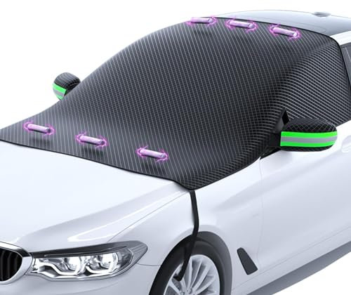 RSFIL Frontscheibenabdeckung Auto für VW Multivan T6, Magnet Winter Auto Windschutzscheibe Abdeckung Scheibenabdeckung Gegen Schnee Frost und Sonne Auto abdeckplane Winter,Green
