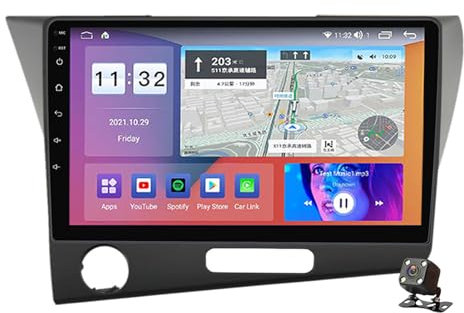 PLOKM Stereo Auto Radio Coche Táctil Autorradio Navegación del Coche Android 12 para H-Onda CRZ CR-Z 2010-2017 con Dab WLAN Carplay WiFi Bluetooth FM USB DSP RDS