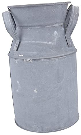 Kisangel Milchkanne Vintage Deko aus Verzinktem Eisenblech Blumenkübel Retro Silberner Eiseneimer als Blumentopf zum Aufhängen für Sukkulenten oder Geschenk