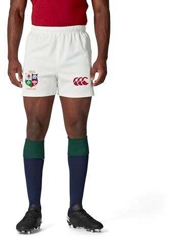 British & Irish Lions Men's Canterbury 2025 Replica Match Rugby Shorts, Egret, 32