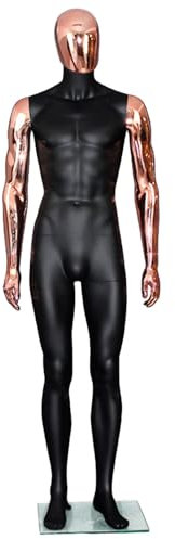 Schaufensterpuppe Schwarze Schaufensterpuppe Ganzkörper Frau Männer, Verstellbarer, Abnehmbarer Schaufensterpuppen-Modell-Kleiderständer, 69 73 Dummy-Puppe mit 360° Drehbarem Kopf, Sockel ( Color :
