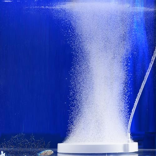 UPETTOOLS Air Stones for Fish Tank - 3.2 Inch Aquarium Bubbler Stone Dissolved Oxygen Diffuser, Super Quiet Nano Airstone Aerator Stone with Airline Tubing for 30 to 70 Gallon Tanks