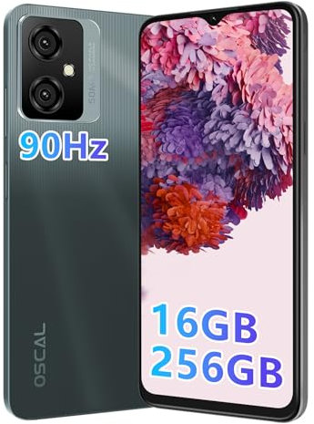 OSCAL Smartphone Ohne Vertrag 16GB + 256GB, Tiger10 Android 13 Handy Günstig, Octa Core 90Hz 6,56 Zoll HD+ Display, 5180mAh 50MP Kamera, Fingerabdruck, GPS, Dual SIM 4G Simlockfreie Handys-2024