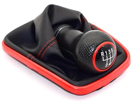 Toiumops Schaltknauf Schaltsack für VW Golf 4 GTI R32 Bora 1999–2004, 5/6 Gang 12 mm Schaltknauf Hebel Schaltmanschette