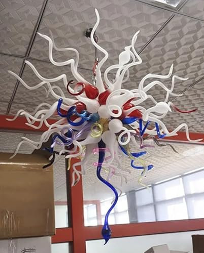 YAOYIYAO Lámpara de araña de cristal de Murano, iluminación personalizada, colores de decoración para sala de estar