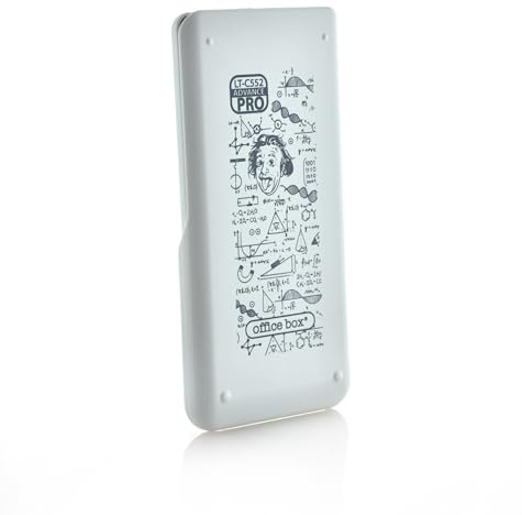 Calculadora científica de 552 Funciones, Doble alimentación por batería Solar y de botón, 4 líneas, Pantalla de 10 + 2 dígitos, con Cubierta Protectora Impresa con Einstein