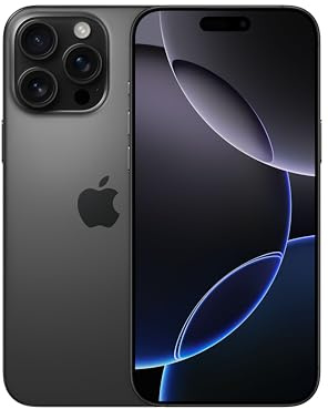 Apple iPhone 16 Pro Max 512 Go : smartphone 5G avec contrôle de caméra, enregistrement en 4K à 120 f/s avec Dolby Vision et un grand saut en autonomie. Compatible avec les AirPods. Titane noir