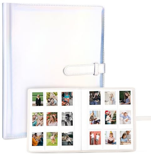 Fotoalbum mit 360 Taschen – passend für Instax Mini 9 Mini 8 / Mini 90 / Mini 25 / Mini 11 / Mini 12 / Mini Link Drucker, Snap PIC-300 3 - Zoll - Film (Magisches Silber)