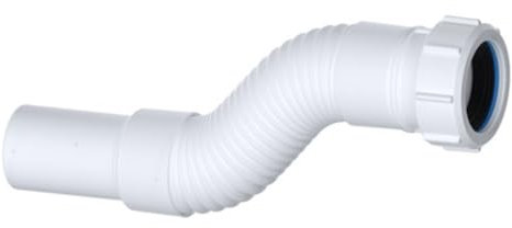 PlumbEZ Compact Flexible Waste Connector 1.1/4 Inch - 32mm Compression x Plain Spigot Drain and Shower Pipe - with Anti-Slip Ring