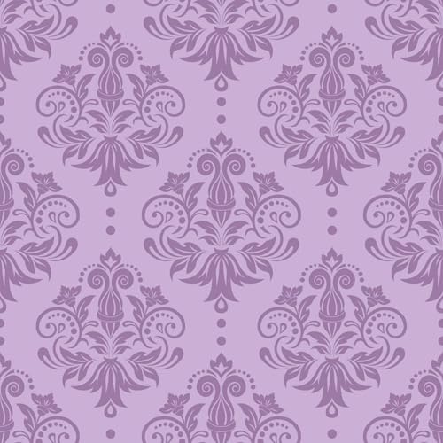 VaryFloral wandtapete selbstklebend Damast klebefolie möbel 30cmx300cm mustertapete Lila Abwaschbare Tapete Violett tapete selbstklebend Verdickte Textur Selbstklebend folie für möbel Küche Kabinett