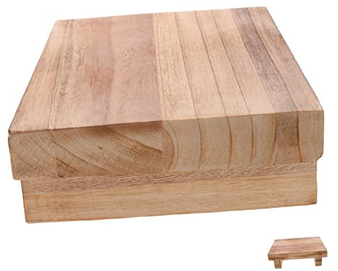 Alipis Repose-Pieds en Bois Massif B Petit Escabeau Antidérapant pour Bureau Intérieur Maison Soutien Ergonomique Pieds Assise Confortable