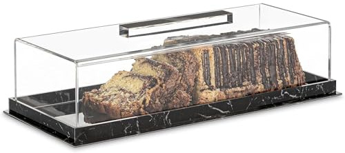Vassoio per torta con coperchio, vassoio acrilico | Contenitore di stoccaggio del porta da dessert rettangolare acrilico - di titolare del dessert, supporto per torta per incontri di famiglia Weddings