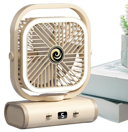 Generico Ventilatore da Scrivania | Ventilatore Silenzioso per Rinfrescare da Tavolo,Ventaglio Compatto Ricaricabile con Inclinazione Regolabile Accessorio da Viaggio per Camera da e Dormitorio
