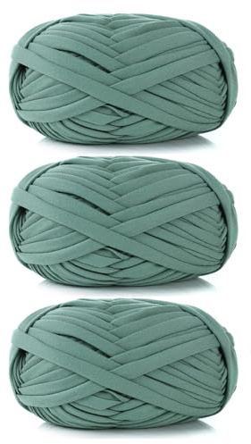 3 Stück 300g/96m T-Shirt-Garn,Durchmesser 20mm,textilgarn,baumwollgarn Zum Häkeln, Strickgarn, Stoff, Häkelgarn Für Taschen, Körbe, Decken, Heimdekoration (AS)