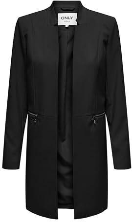 ONLY Onlmady-Koma Ls Long Blazer CC TLR, Noir, 36 Femmes
