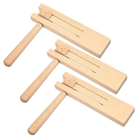 Milisten 3pcs Orff Instrument Toys Wooden Ratchet Sound Toys Traditional Matraca for Boys and Girls Family Events