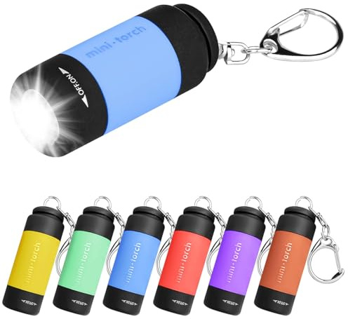 6 mini linternas LED, linterna USB recargable, IPX8, pequeñas linternas impermeables con llavero, linternas infantiles para camping, barbacoas, exteriores, urgente.