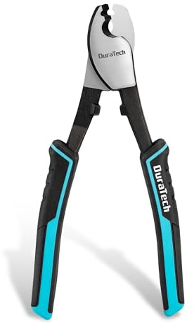 DURATECH Kabelschere 200mm, Kabelschneider, Rutschfester Griff | Drahtschneider mit Fingerschutz, zum Schneiden und Abisolieren von Kupferdrähten und Kabeln, ideal für Elektriker